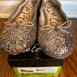 Sam Edelman Felicia Flat, Gold Glitter